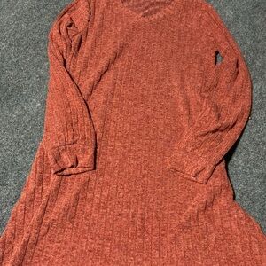 Elegant Rust Knit Dress